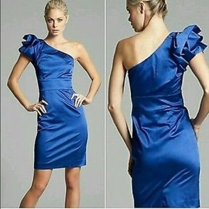 NWT. Marciano one shoulder dress. Colbalt blue.